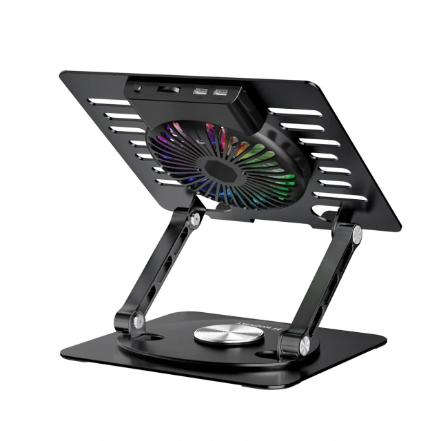 Підставка Wozinsky CoolBase RGB охолоджуюча з обертанням 360° для ноутбука і планшета Black (5907769387692)