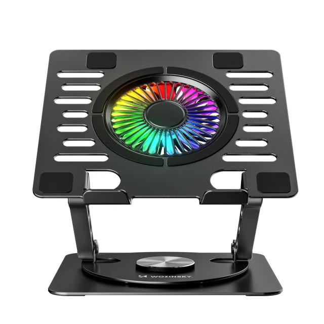 Підставка Wozinsky CoolBase RGB охолоджуюча з обертанням 360° для ноутбука і планшета Black (5907769387692)