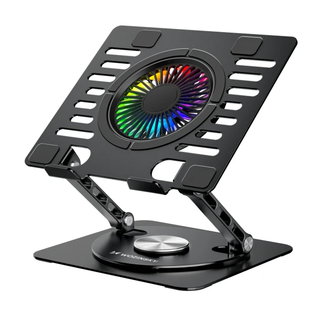 Підставка Wozinsky CoolBase RGB охолоджуюча з обертанням 360° для ноутбука і планшета Black (5907769387692)