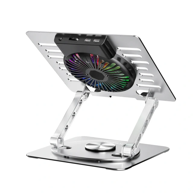 Підставка Wozinsky CoolBase RGB охолоджуюча з обертанням 360° для ноутбука і планшета Silver (5907769387708)