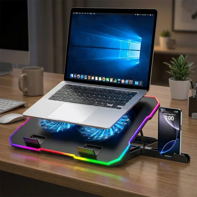 Підставка Wozinsky WDCX-A26 NitroCool RGB охолоджуюча геймерська під ноутбук Black (5907769387722)