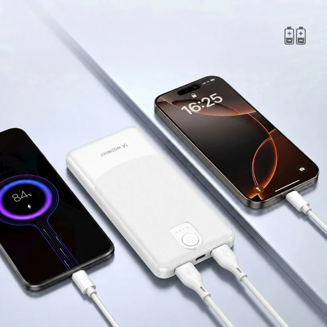Powerbank Wozinsky Wpower WPBBK-3 10000 mAh 10 W 2x USB-A 2A White (5907769387739)