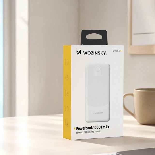 Powerbank Wozinsky Wpower WPBBK-3 10000 mAh 10 W 2x USB-A 2A White (5907769387739)