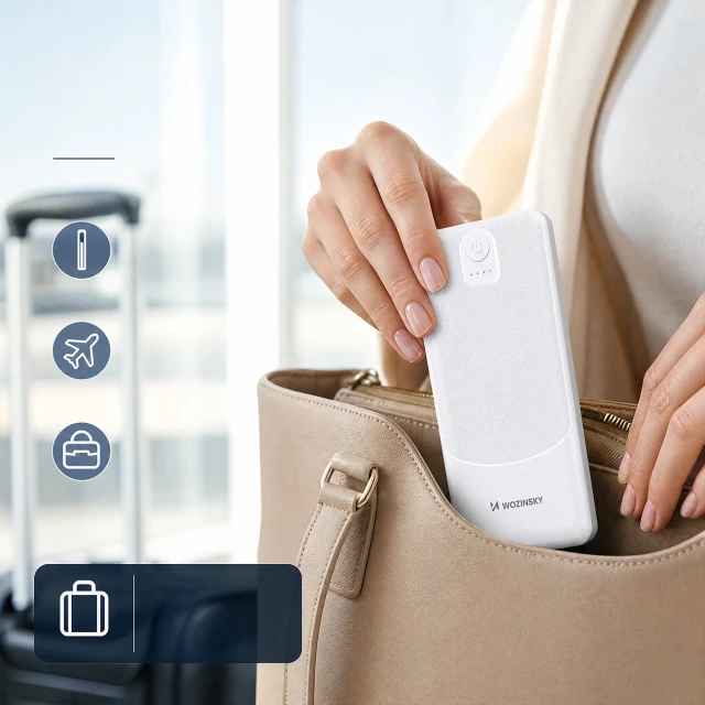 Powerbank Wozinsky Wpower WPBBK-3 10000 mAh 10 W 2x USB-A 2A White (5907769387739)