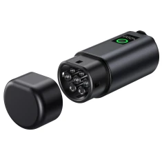 Адаптер V2L Type 2 - Schuko 3500W з дисплеєм потужності Black (5907769387746)