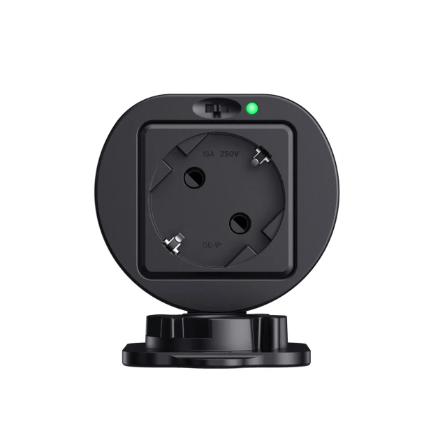 Адаптер V2L Type 2 - Schuko 3500W з дисплеєм потужності Black (5907769387746)