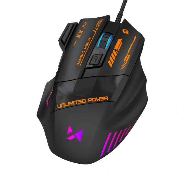 Проводная игровая мышь Wozinsky WMGK-1179W оптическая 7200 DPI с подсветкой Black (5907769387944)