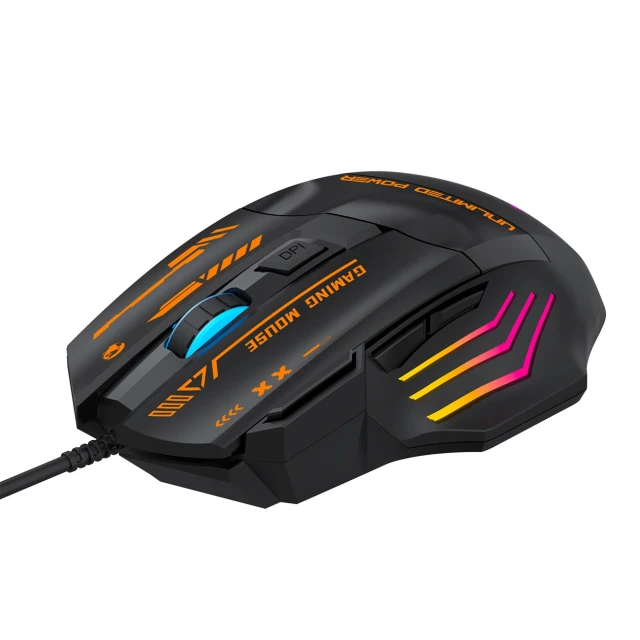 Проводная игровая мышь Wozinsky WMGK-1179W оптическая 7200 DPI с подсветкой Black (5907769387944)