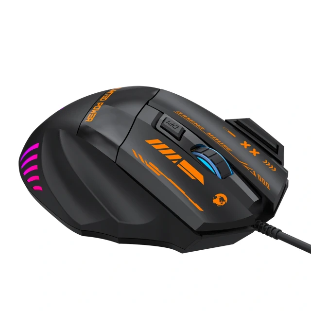 Проводная игровая мышь Wozinsky WMGK-1179W оптическая 7200 DPI с подсветкой Black (5907769387944)