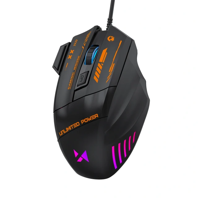 Проводная игровая мышь Wozinsky WMGK-1179W оптическая 7200 DPI с подсветкой Black (5907769387944)