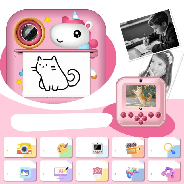 Детский фотоаппарат с термопринтером Wozinsky WDT-03 Pink (5907769387999)