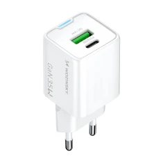 Сетевое зарядное устройство Wozinsky WWC-35W GaN USB-A + USB-C White (5907769388033)