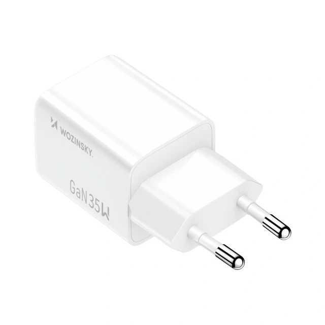 Сетевое зарядное устройство Wozinsky WWC-35W GaN USB-A + USB-C White (5907769388033)