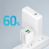 Сетевое зарядное устройство Wozinsky WWC-35W GaN USB-A + USB-C White (5907769388033)