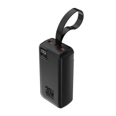 Powerbank Wozinsky W8-W 30000 mAh 30 W 2x USB-A і USB-C з ліхтариком Black (5907769388101)