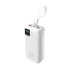 Powerbank Wozinsky W8-W 30000mAh 30W 2x USB-A USB-C White (5907769388118)