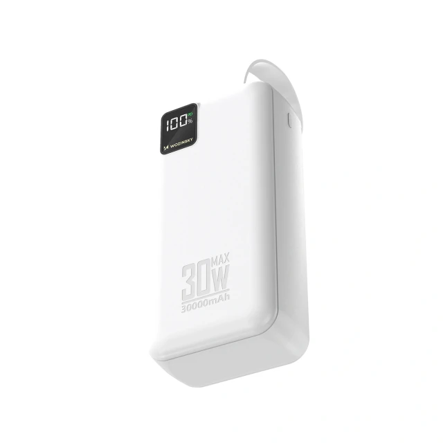 Powerbank Wozinsky W8-W 30000mAh 30W 2x USB-A USB-C White (5907769388118)