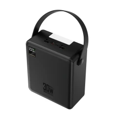Powerbank Wozinsky W8-B 100000 mAh 30 W 2x USB-A і 2x USB-C з ліхтариком Black (5907769388125)