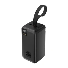 Powerbank Wozinsky W8-B 50000 mAh 30 W 2x USB-A і 2x USB-C і USB micro з ліхтариком Black (5907769388132)