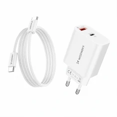 Зарядний пристрій Wozinsky WLS-20W 20W USB-A USB-C White (5907769388149)
