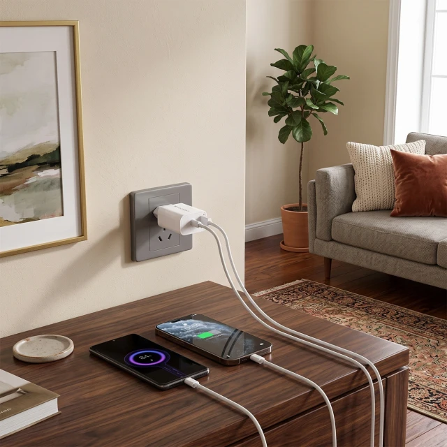 Зарядний пристрій Wozinsky WLS-20W 20W USB-A USB-C White (5907769388149)