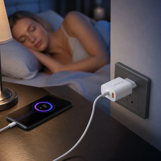 Зарядний пристрій Wozinsky WLS-20W 20W USB-A USB-C White (5907769388149)