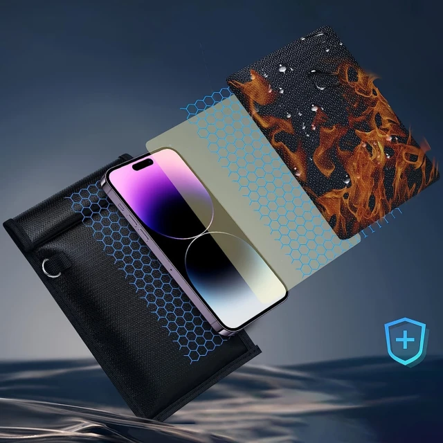 Вогнетривке чохол Hurtel OTN-27 для телефону з блокуванням RFID 27x12.3 см Black (5907769388323)