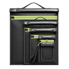Набір 5 вогнетривких сумок Hurtel OTN-5R з блокуванням RFID Black (5907769388330)