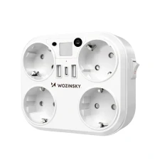 Розгалужувач мережевий Wozinsky WRS-2B 4x AC 2x USB-A 2x USB-C 4000 W White (5907769388637)