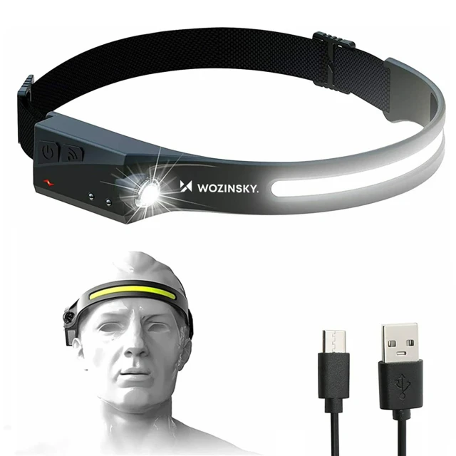 Налобний ліхтарик Wozinsky WLC-1200 350 lm CREE IPX4 Black (5907769388934)