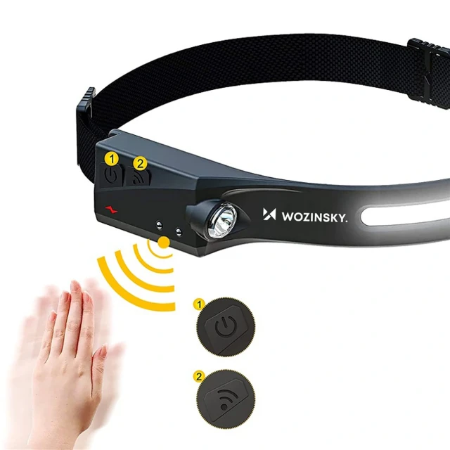 Налобний ліхтарик Wozinsky WLC-1200 350 lm CREE IPX4 Black (5907769388934)