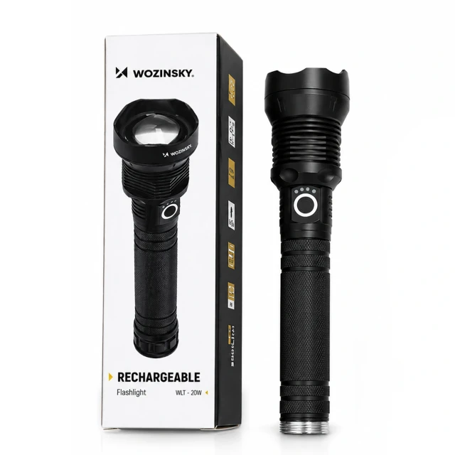 Тактичний ліхтарик Wozinsky WLT-20W 20 W 2000 lm CREE IP65 Black (5907769389115)