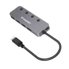 USB-хаб Wozinsky WHS088YSS 4x USB-A Grey (5907769389313)