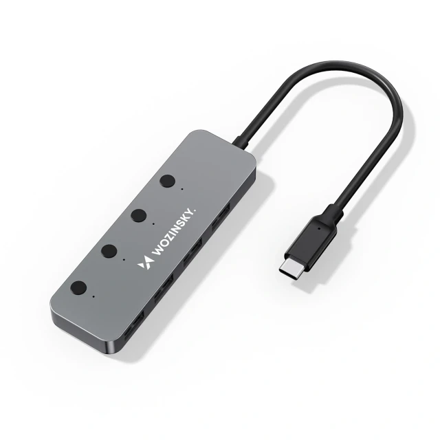 USB-хаб Wozinsky WHS088YSS 4x USB-A Grey (5907769389313)