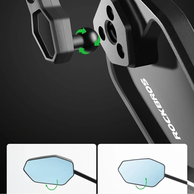 Дзеркало велосипедне Rockbros F-253W вуглецева клітка ліве (5907769389757)