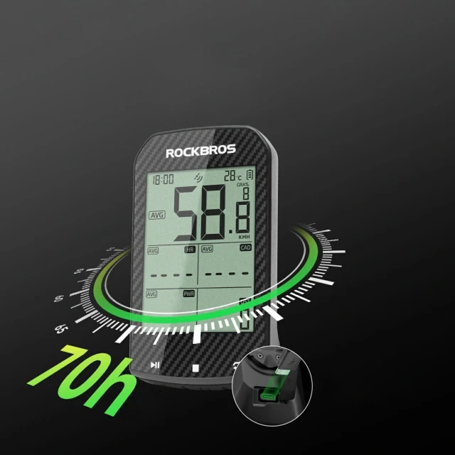 Велокомп'ютер Rockbros M1Pro Bluetooth GPS IPX6 Black (5907769389801)