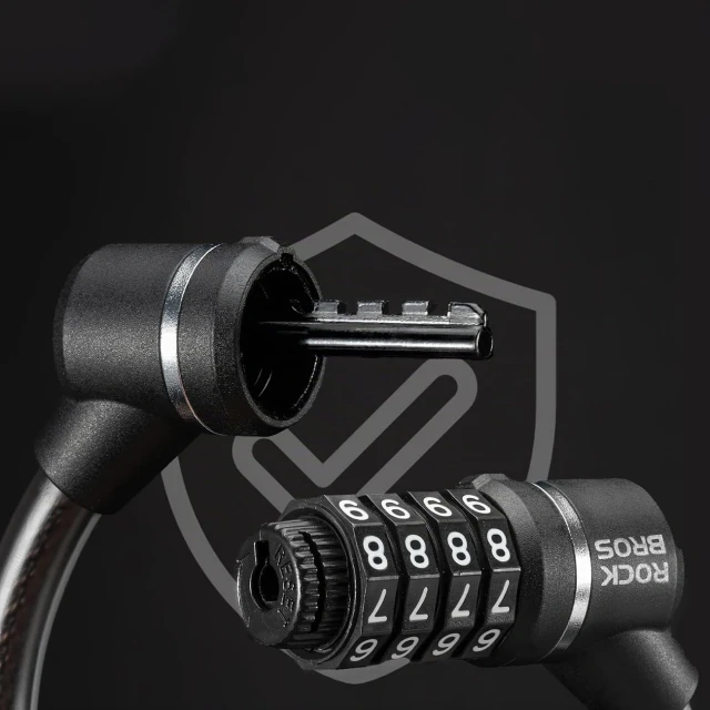 Замок велосипедний Rockbros 87639-4 тросовий зі сталлю Black (5907769390104)