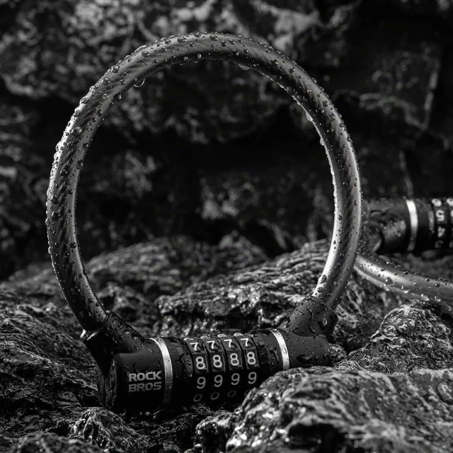 Замок велосипедний Rockbros 87639-4 тросовий зі сталлю Black (5907769390104)