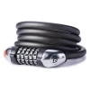 Замок велосипедний Rockbros RKS531 на шифр 5-цифровий трос сталевий 120см з LED - Black