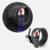 Замок велосипедний Rockbros RKS531 на шифр 5-цифровий трос сталевий 120см з LED - Black