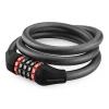 Замок велосипедний Rockbros RKS531 на шифр 5-цифровий трос сталевий 120см з LED - Black