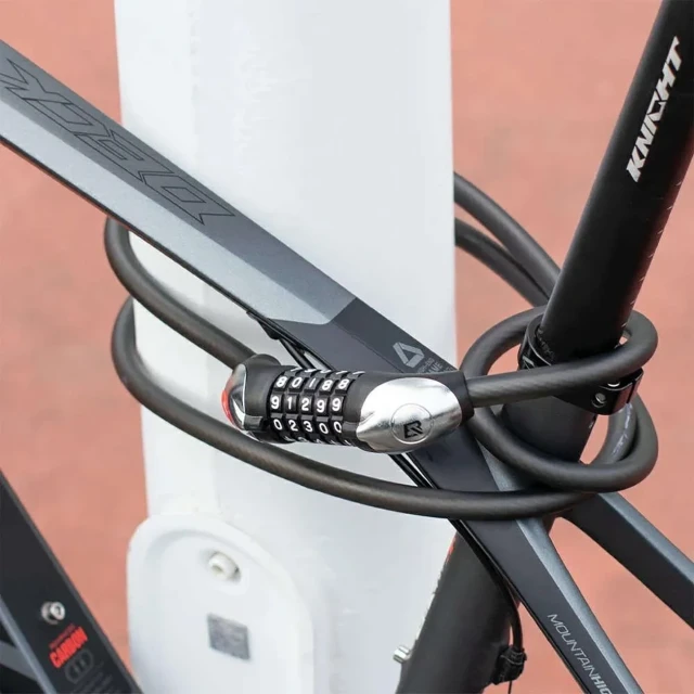 Замок велосипедний Rockbros RKS531 180cm Steel Cable 5-Digit (5907769390142)
