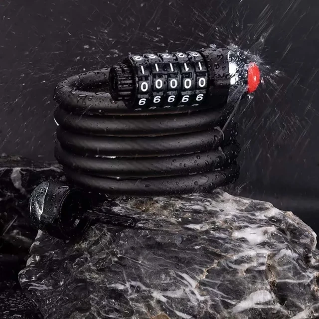 Замок велосипедний Rockbros RKS531 180cm Steel Cable 5-Digit (5907769390142)