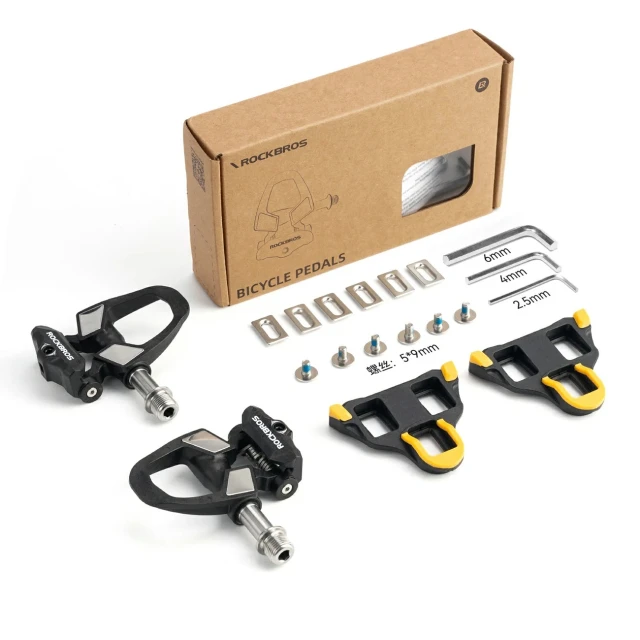 Блоки для педалей Rockbros RD9 SPD карбон/титан Black (5907769390890)