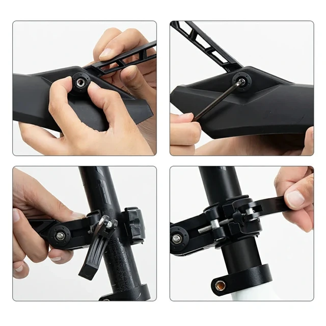 Крыло велосипедное Rockbros FK-870 с системой быстрого монтажа регулируемое Black