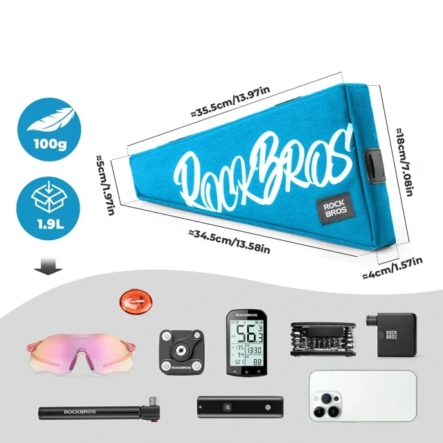 Сумка трикутна Rockbros G008 Flash Journey XL Blue (5907769391255)