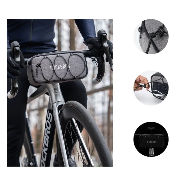 Сумка на кермо 1,9L Rockbros TL001 Road to Sky Gray (5907769391835)