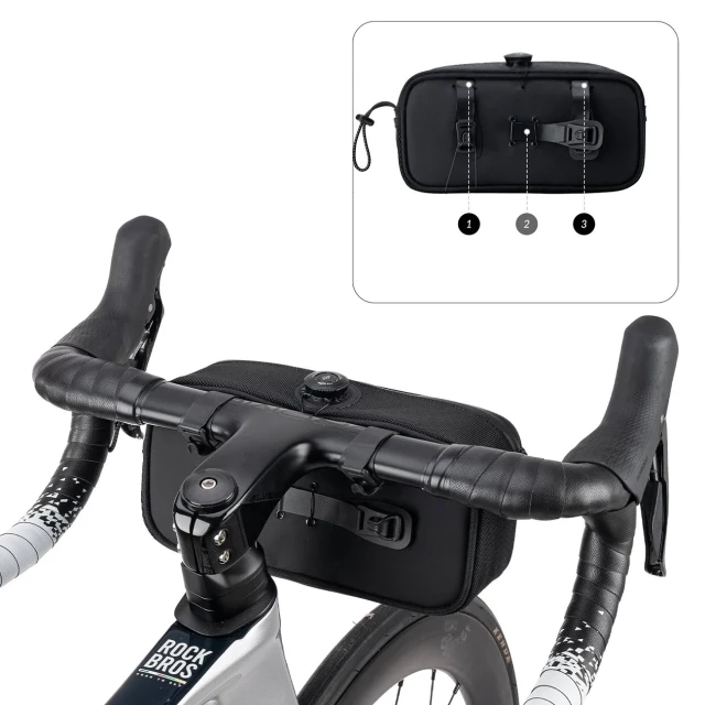 Сумка на кермо 1.9L Rockbros TL001 Road To Sky Black (5907769391842)