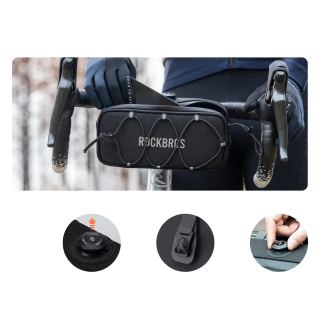 Сумка на кермо 1.9L Rockbros TL001 Road To Sky Black (5907769391842)