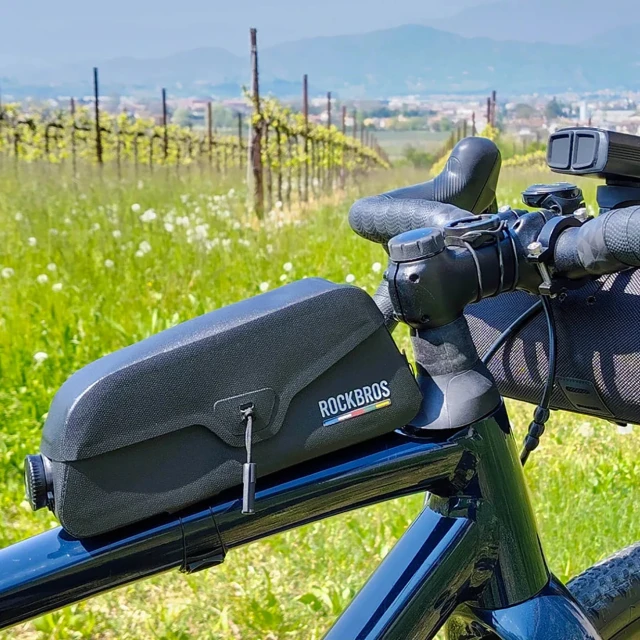 Сумка на раму 0.9L Rockbros AS-134 Road To Sky водостійка Black (5907769392030)